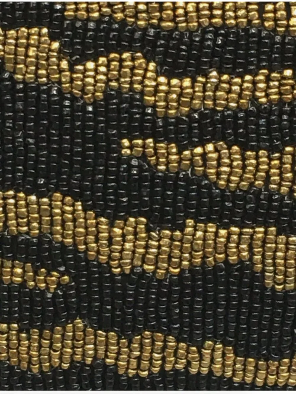 Jewel of Mumbai Tiger Stripe Beaded Throw Pillow Gold Black Animal Print 14